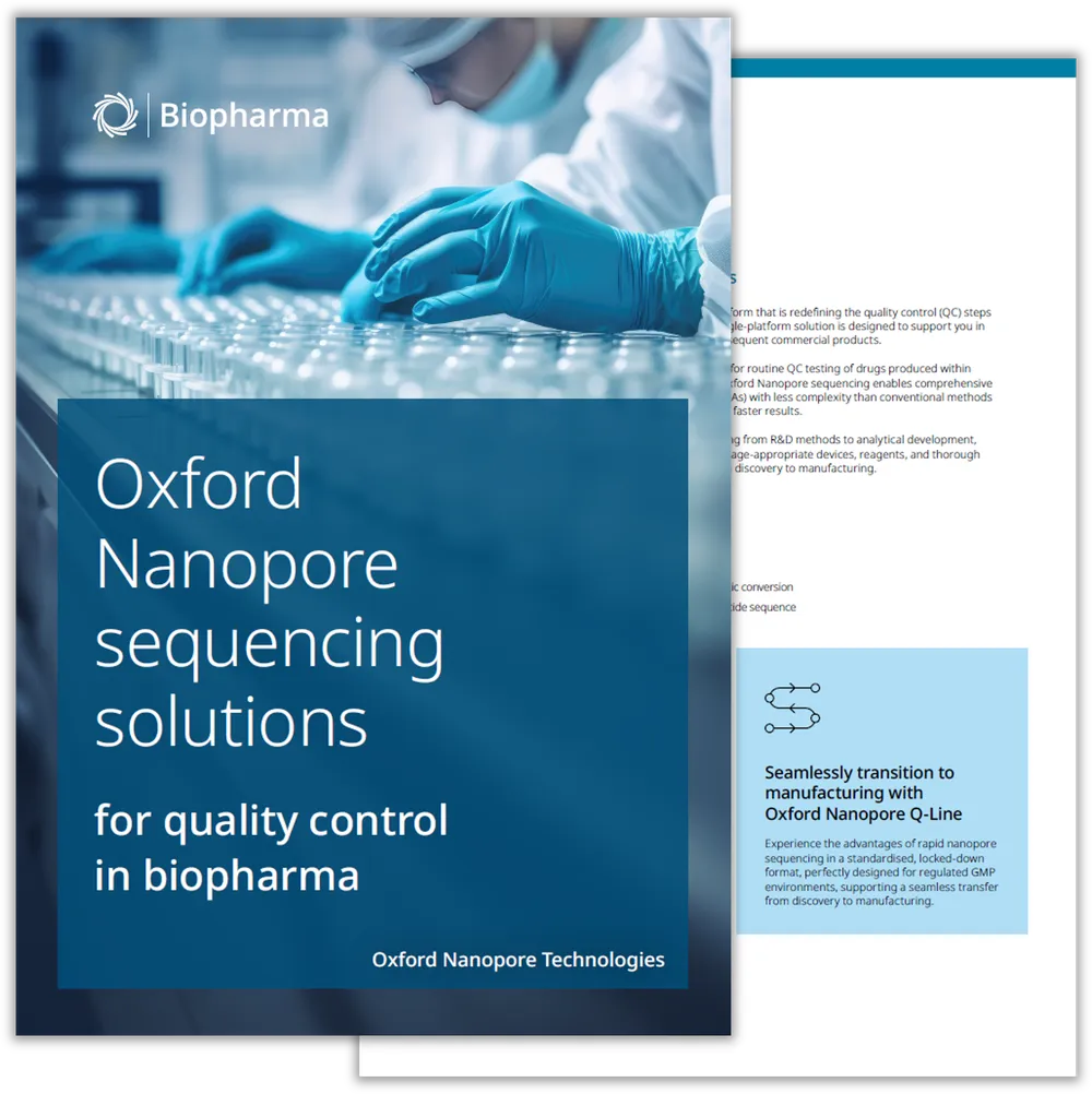 2-page image of the biopharma QC brochure