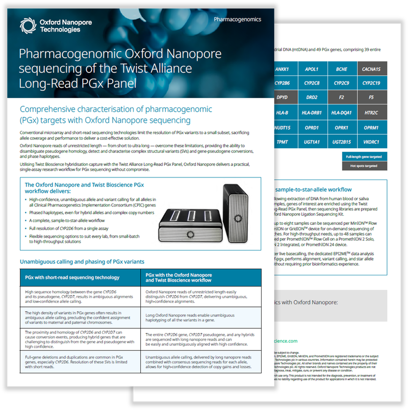 A preview of the two-page pharmacogenomics (PGx) flyer