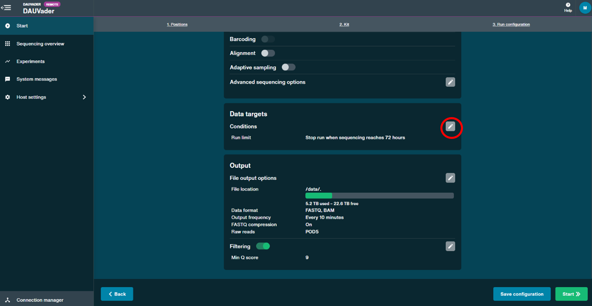 Select Data targets