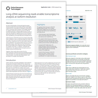 Preview of the cDNA sequencing application note
