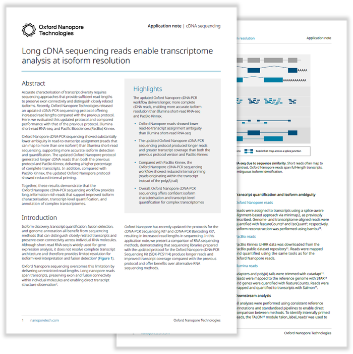 Preview of the cDNA sequencing application note