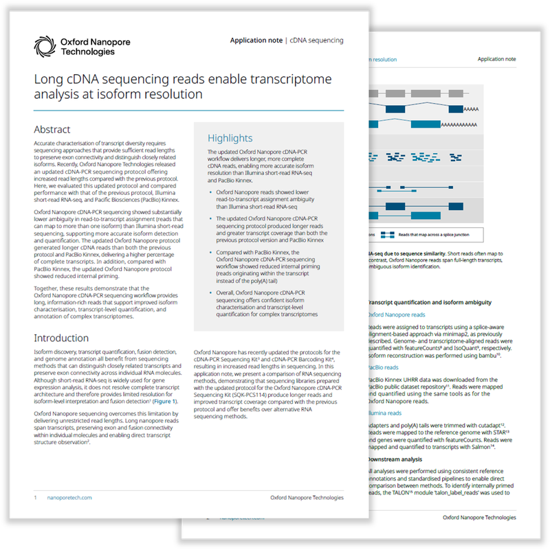 Preview of the cDNA sequencing application note