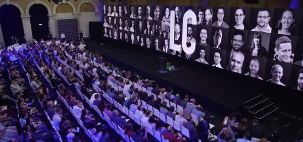 A top down view of the main room for the London Calling 19