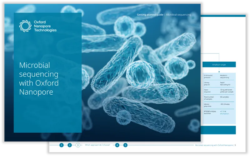 Two-page image of the microbial sequencing getting started guide