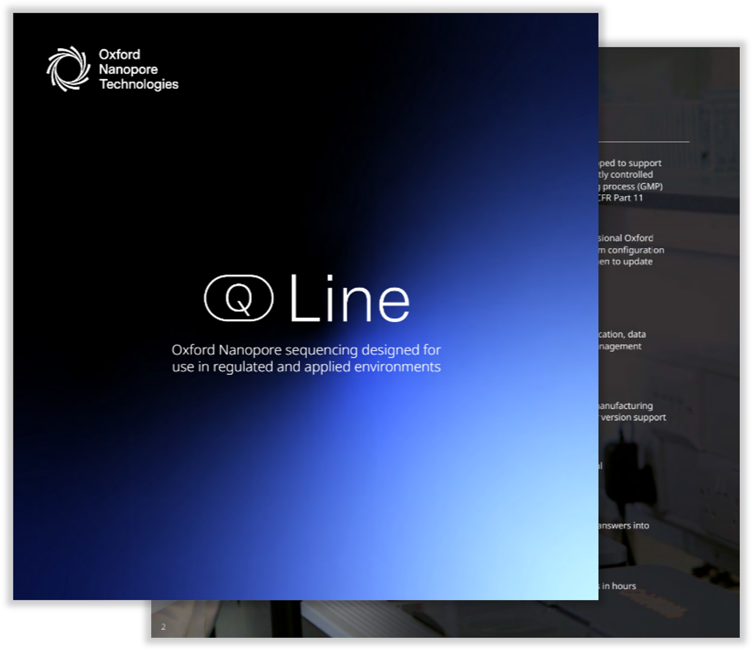 Two page image of the Q-Line brochure