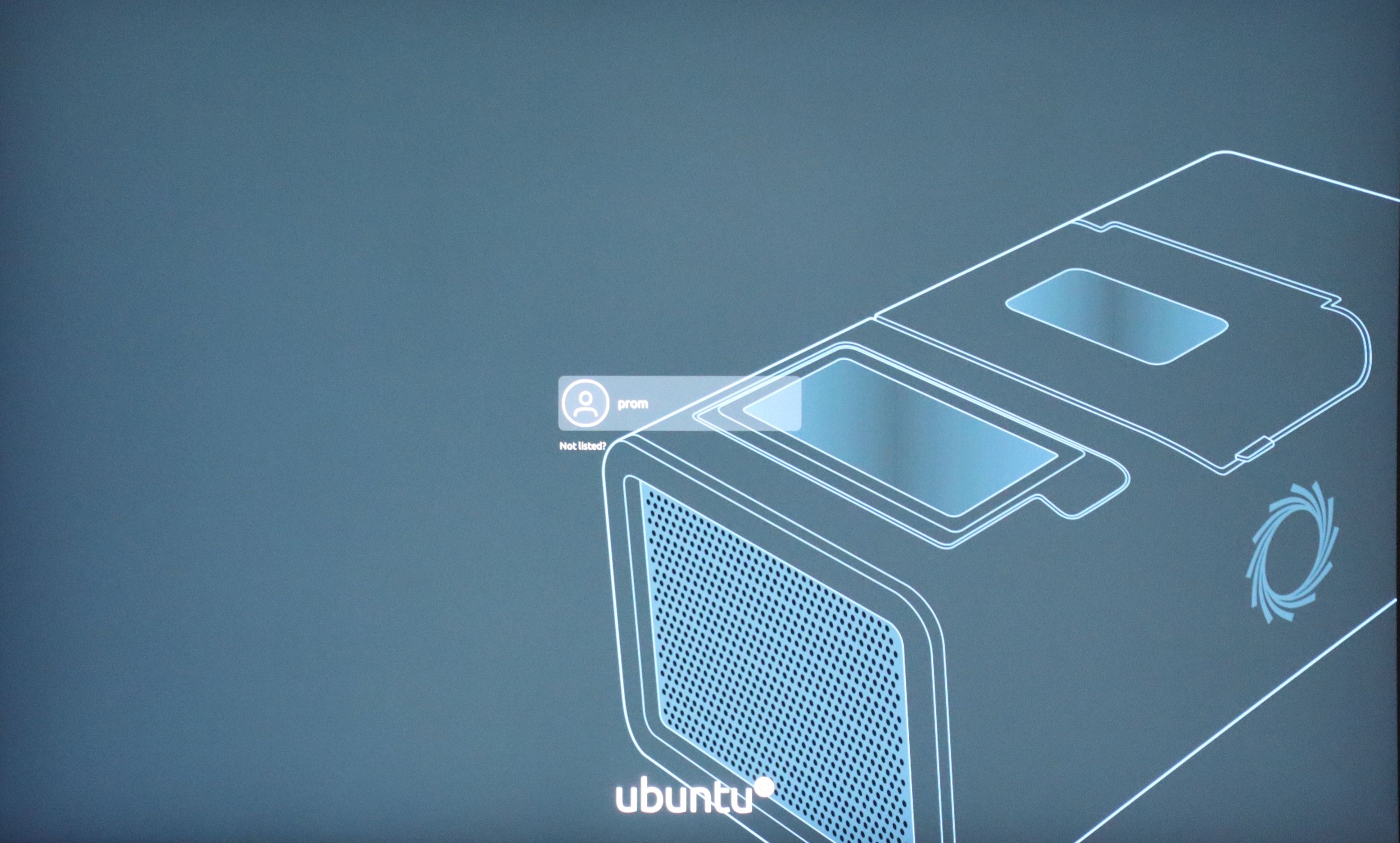 Login screen