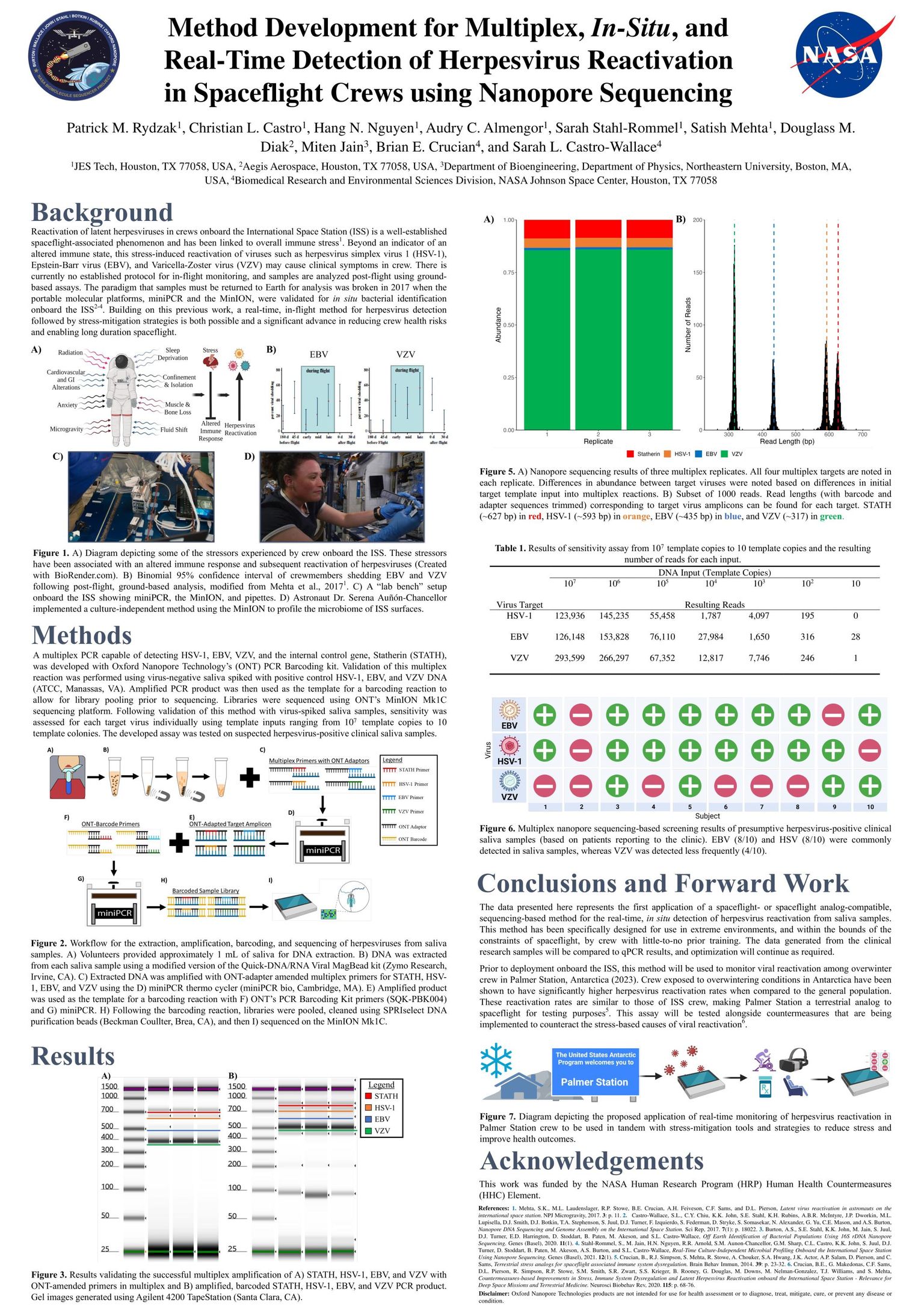 NCM 2022: Method development for multiplex, In-Situ, and real-time detection of herpesvirus reactivation in spaceflight crews using nanopore sequencing