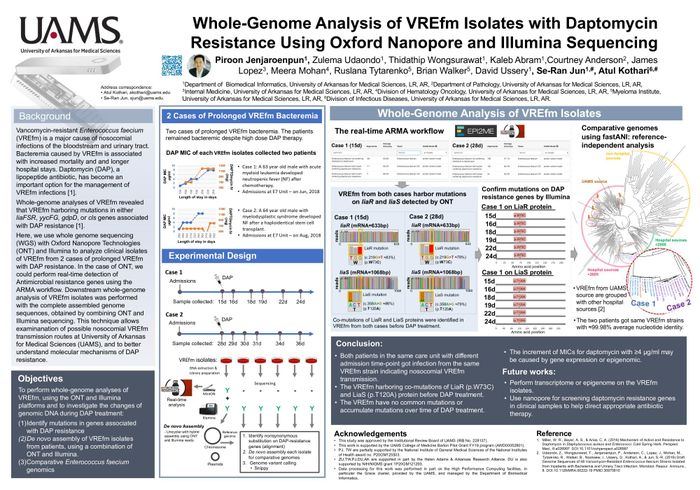Whole-genome analysis of VREfm isolates with daptomycin resistance using Oxford Nanopore and Illumina sequencing