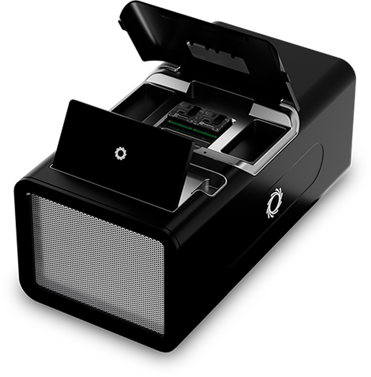 PromethION 2 Integrated top angle with flow cell lid open