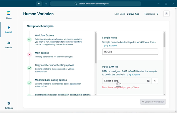 Find and select experiment folder