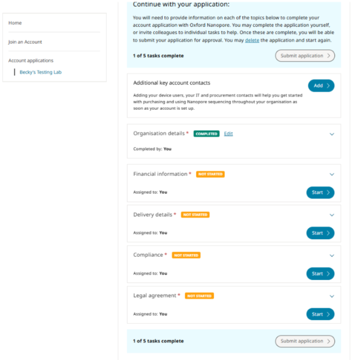 Continue application