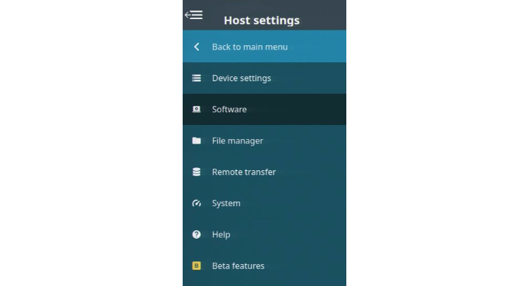 software tab