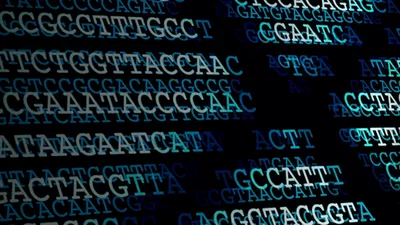 Abstract image of DNA sequence letters CGAT