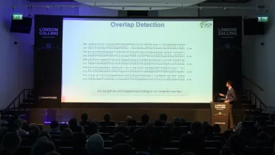 Jared Simpson presenting his talk at London Calling