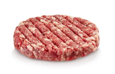 Uncooked beef patty