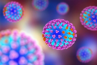 Blue and pink influenza virus