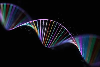 Colourful DNA helix