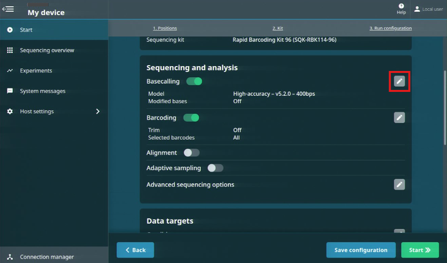 run-config_seq-analysis-panel_2605-basecalling-options