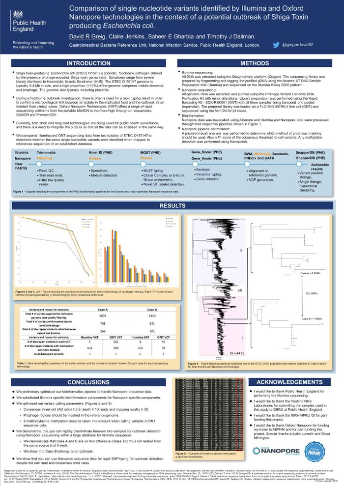 Comparison of single nucleotide variants identified by Illumina and Oxford Nanopore technologies in the context of a potential outbreak of Shiga Toxin producing Escherichia coli