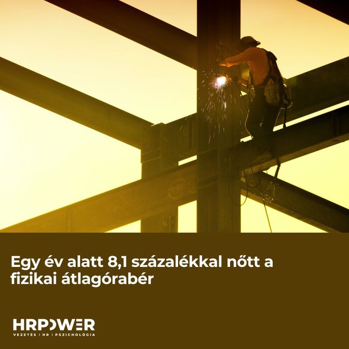 Egy év alatt 8,1 százalékkal nőtt a fizikai átlagórabér