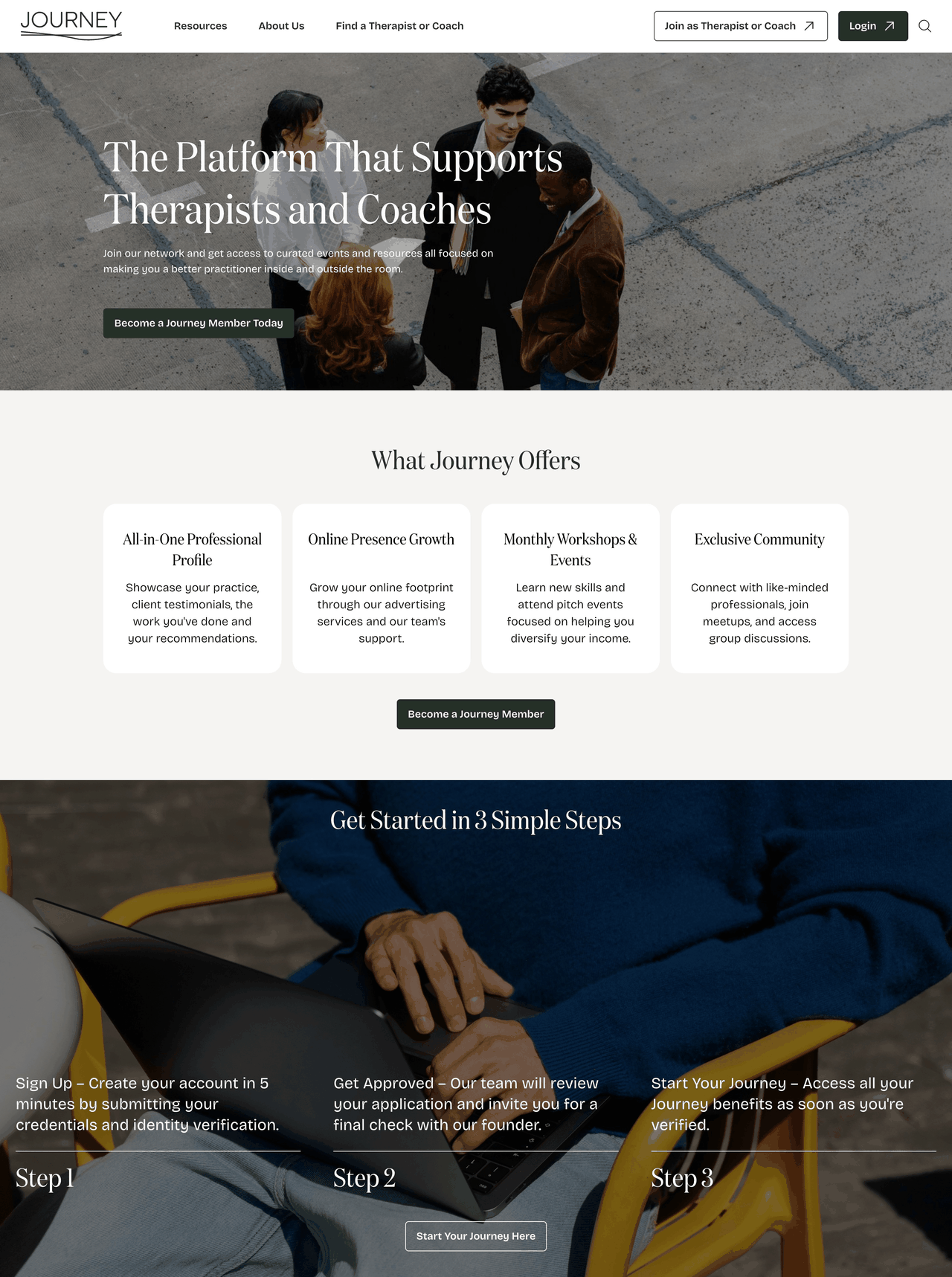 Journey marketing website