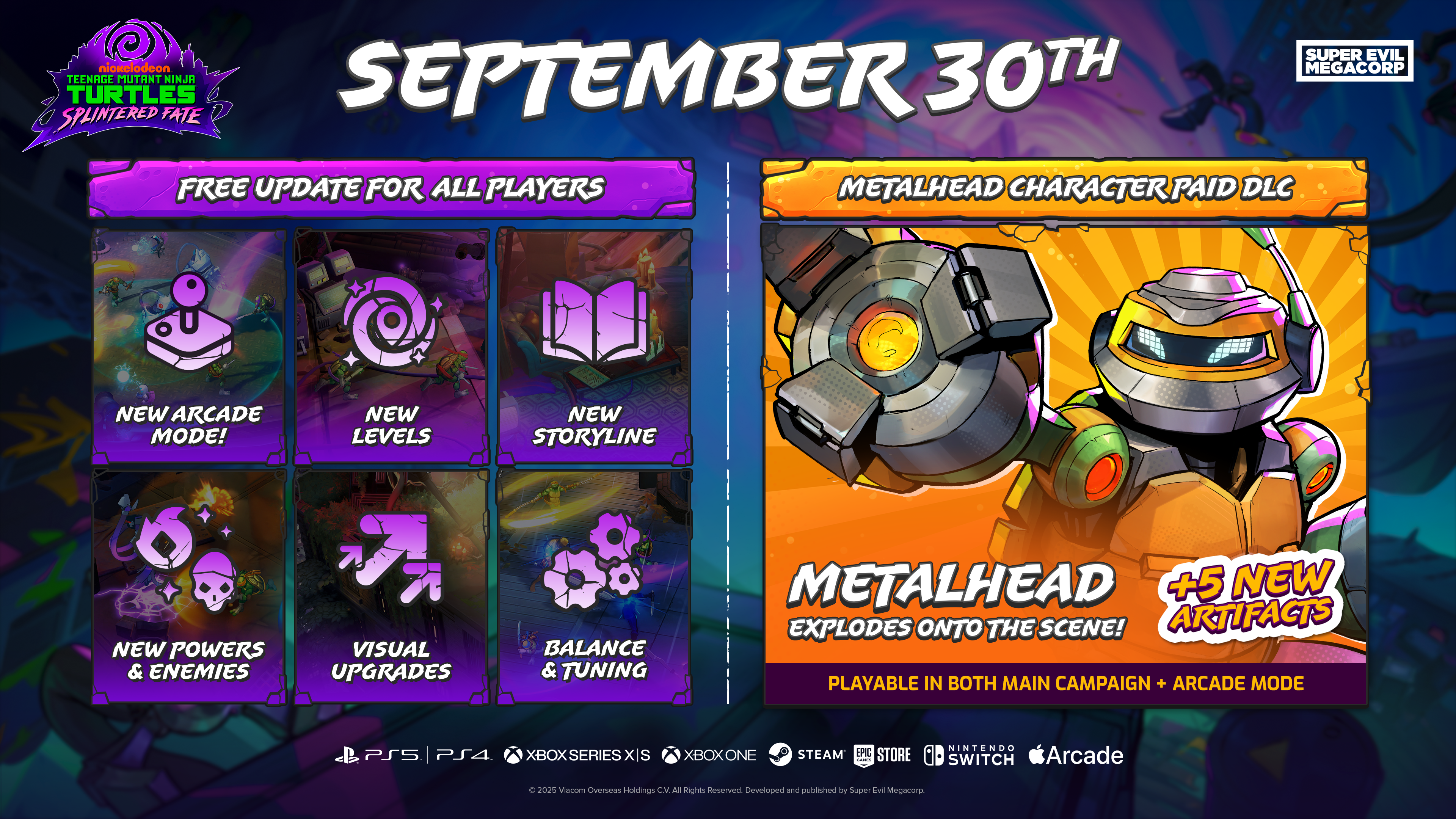 Major Title Update free for all players - Metalhead character paid DLC