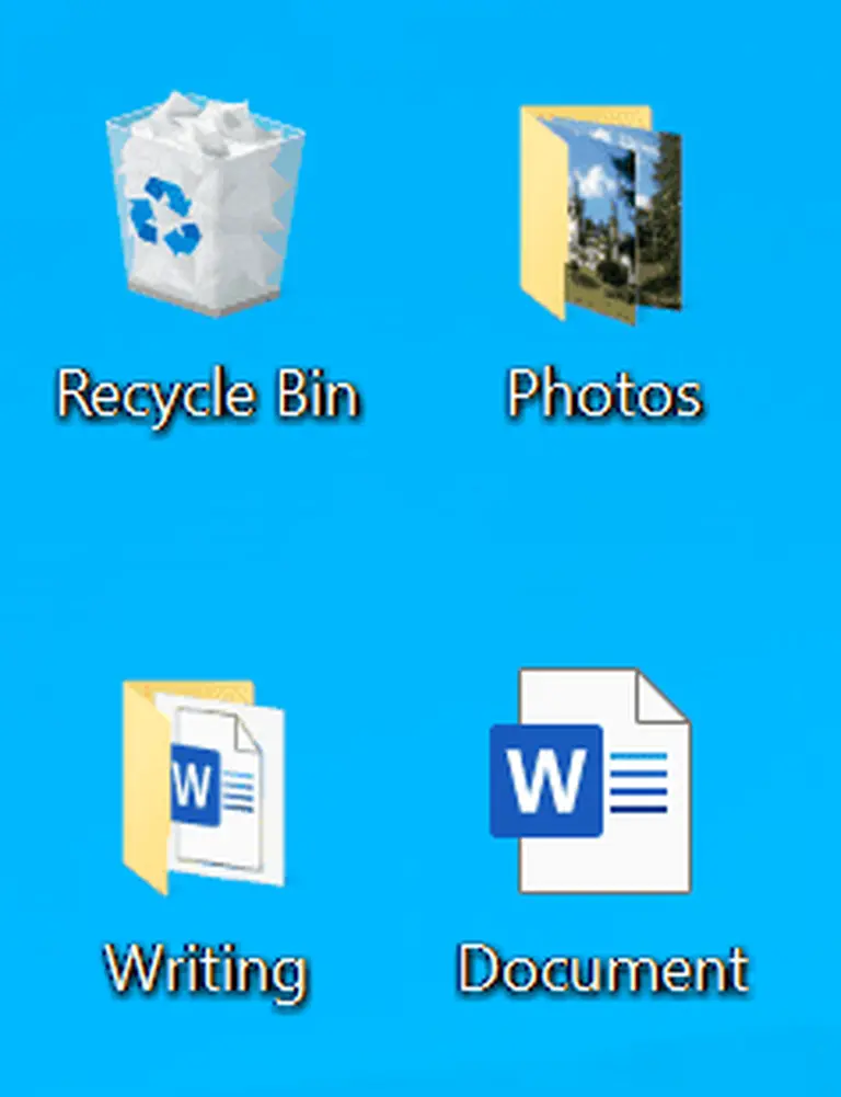 Use of physical objects in digital design: recycle bin, files, and folders