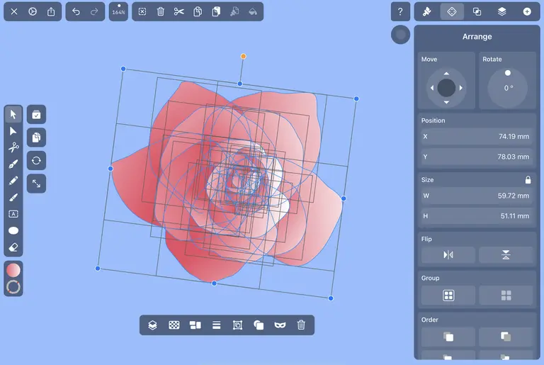 vectornator group petals of rose