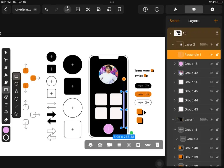 Scroll bar UI design Linearity Curve