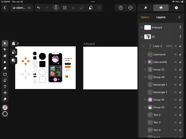 New Artboard created in Linearity Curve