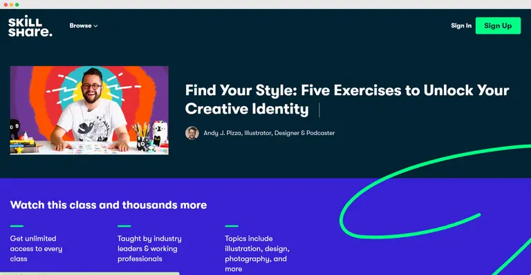 Skillshare online course for illustrators