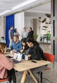 Linearity team members at a desk