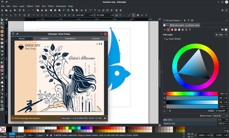 Inkscape is a vector drawing program