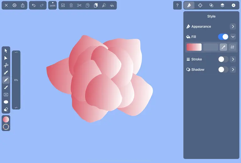 2 rows of petals on vectornator