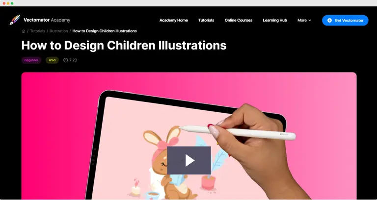 Vectornator Academy online course for illustrators