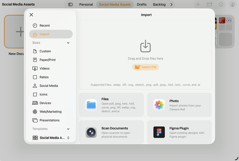 ai import curve ipad