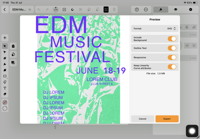 Export SVG on iPad