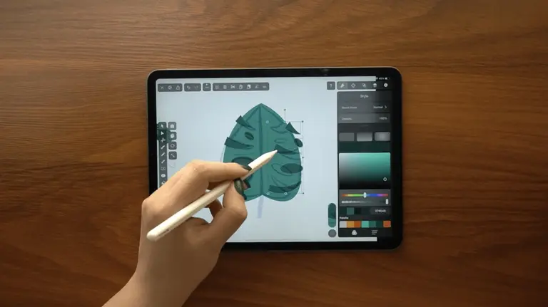 draw monstera leaf on ipad copy details