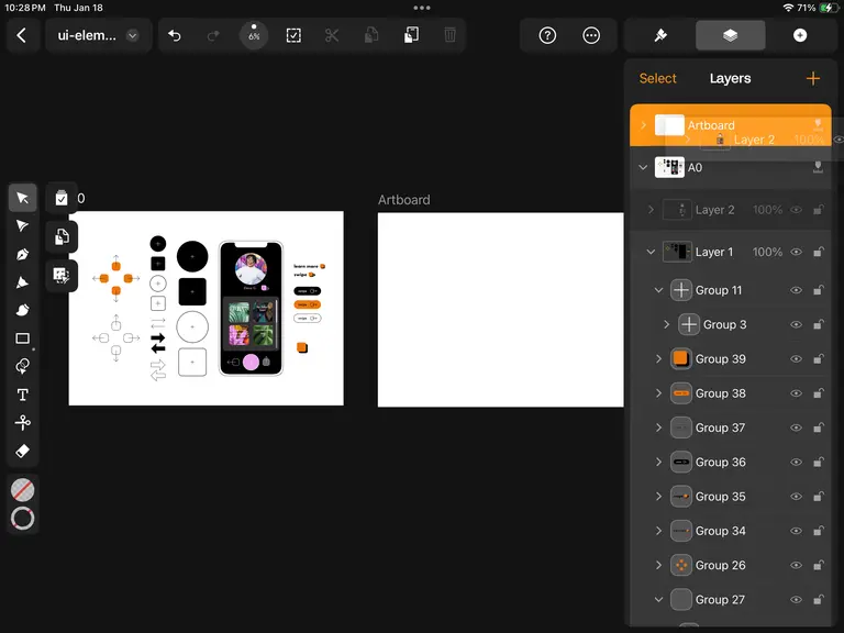 Move elements to new Artboard in Linearity Curve