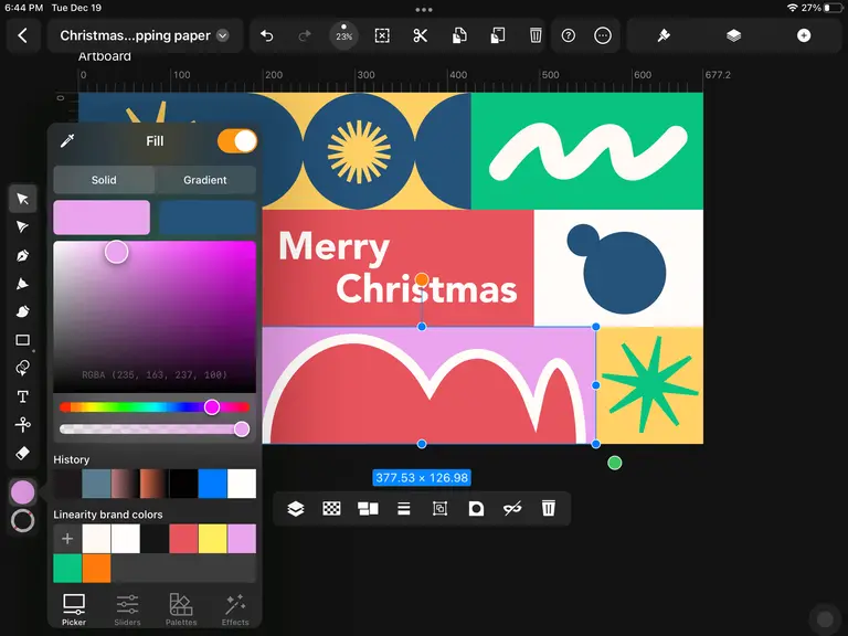 Customize Fill color Linearity Curve