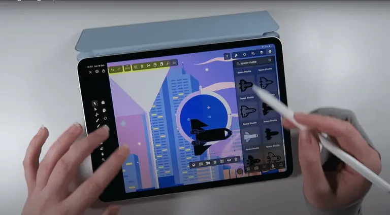 add airplane icon with vectornator on background