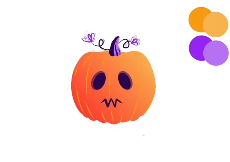 Pumpkin illustration gradient shape tool