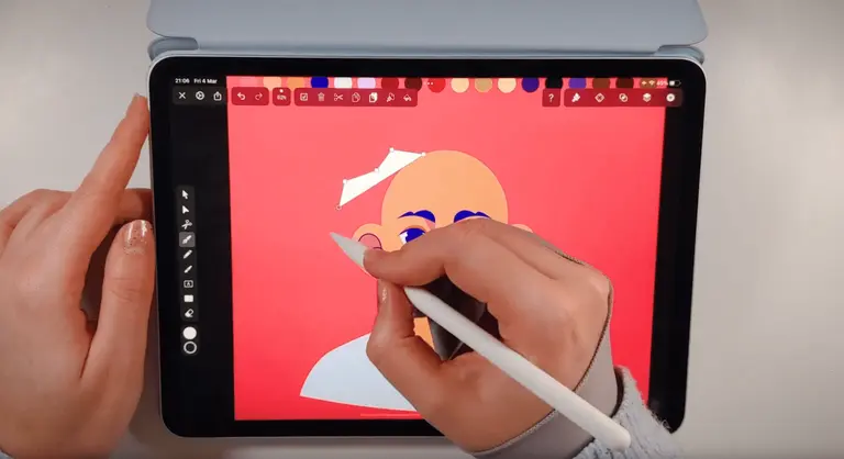 Vector portrait drawing on iPad