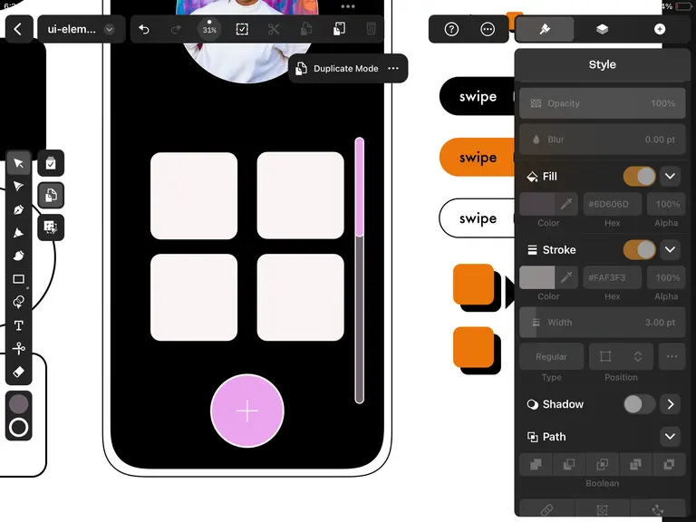 Scroll bar UI design Linearity Curve
