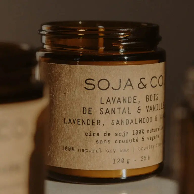 candle label with texture