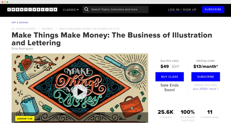 Creative Live business illustration online course