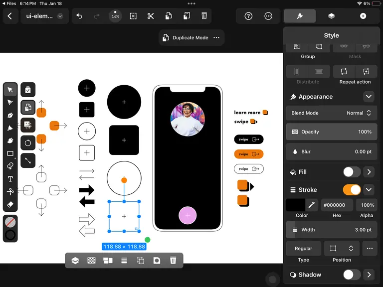 Copy UI square element Linearity Curve