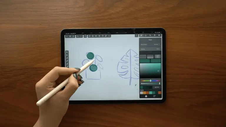 draw leafs on ipad