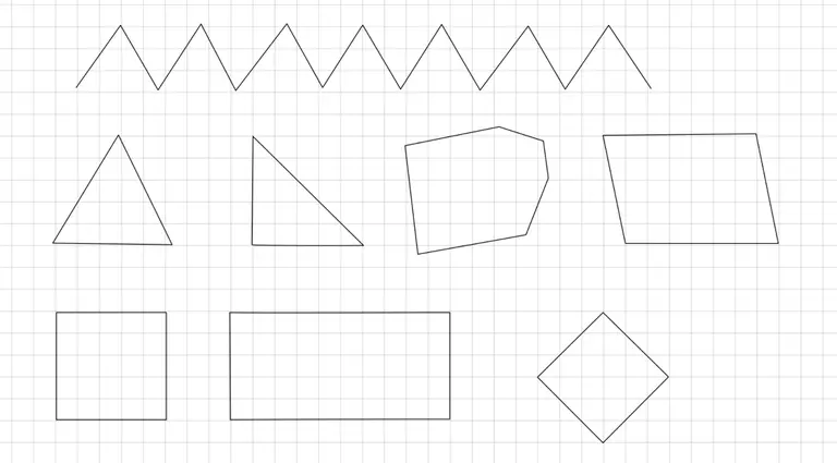 Geometric shapes on grid paper The Pen Tool + Linearity