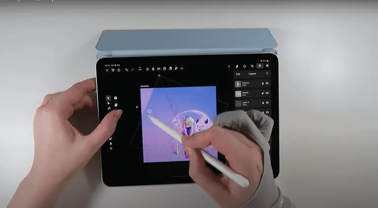 choosing mood for background drawing on ipad with vectornator